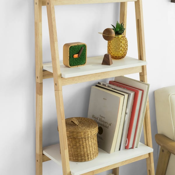 Stigehylde - FRG162-N Reol/Magasinreol - 4 Hylder - Sammenklappelig - Træ - Mål 42×140×34 cm - Natur