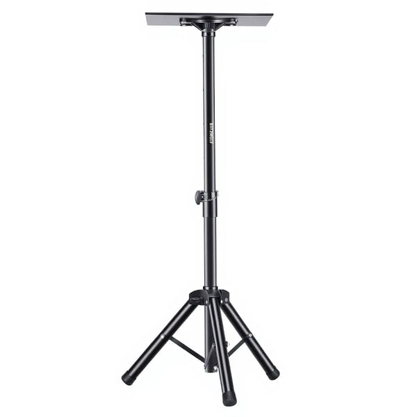 Projektorstativ - Tripod - Justerbar Højde 89–156 cm - Bakke 37×26,5 cm - Stabil Fod - Sammenklappelig - Sort