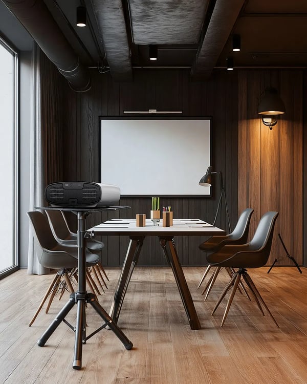 Projektorstativ - Tripod - Justerbar Højde 89–156 cm - Bakke 37×26,5 cm - Stabil Fod - Sammenklappelig - Sort