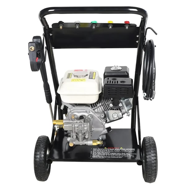 Bensindriven högtryckstvätt - 4‑takt - 7,5 hk - 2200 psi - 3400 rpm - Ytrengörare medföljer - CE