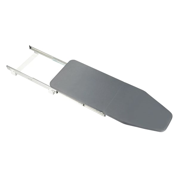 Indbygget strygebræt - Skabsmonteret udtræk - 180° roterende - Foldbar pladsbesparende - Til skab 57×45×17 cm - Skinnelængde 80 cm - Lysegrå Indbygget strygebræt - Skabsmonteret udtræk - 180° roterende - Foldbar pladsbesparende - Til skab 57×45×17 cm - Skinnelængde 80 cm - Lysegrå