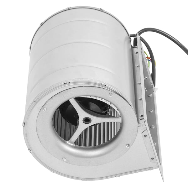 Centrifugalblæser - F-64 - AC 220 V - Effekt 150 W - Tre kuglelejer - Lav støj - Hastighed 1300 rpm - Luftmængde 840 m³/h - Sølv