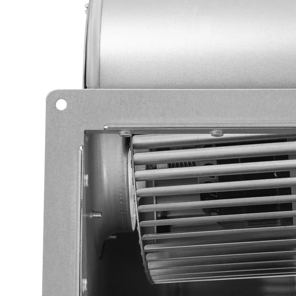 Centrifugalblæser - F-64 - AC 220 V - Effekt 150 W - Tre kuglelejer - Lav støj - Hastighed 1300 rpm - Luftmængde 840 m³/h - Sølv