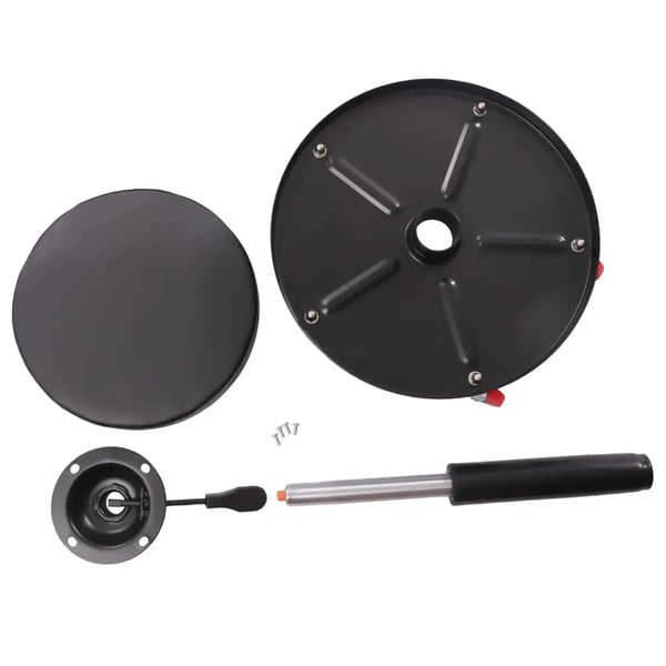Værkstedsstol - Rulleskammel - Højdejusterbar - 6,35 cm Hjul - Rundt Sæde Ø30 cm - Stål + PU - Maks. belastning 136 kg - Sort