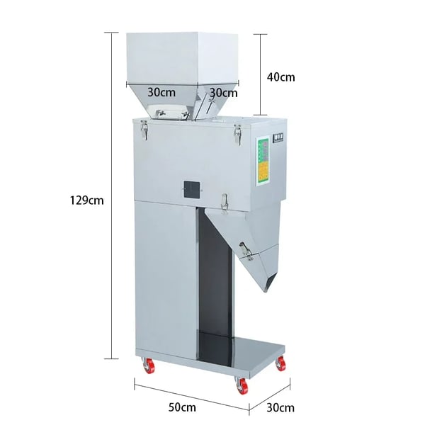 Pulverfyldemaskine - Automatisk vejefylder - 10-999 g - Fodpedal - Rustfrit stål