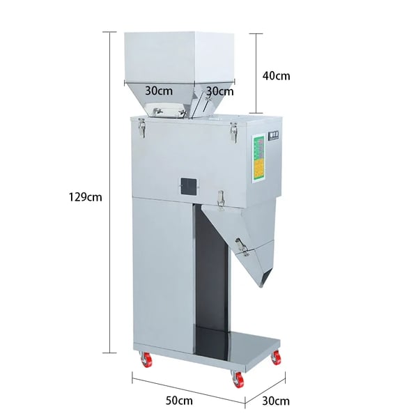 Pulverfyldemaskine - Automatisk vejefylder - 10-999 g - Fodpedal - Rustfrit stål