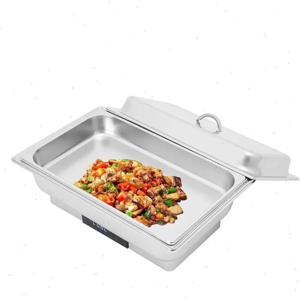 Buffetvarmer - Elektrisk chafing dish - 9 L kapacitet - Touchskærm - 600 W hurtig opvarmning - Justerbar temperatur - Til fester & catering