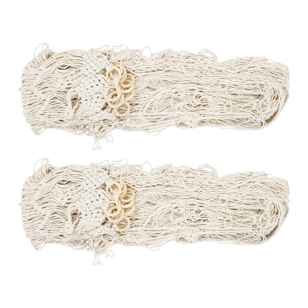 Makramé dörrdraperi - Väggbonad/Backdrop - Set med 2 - Mått 100x200 cm - Polyester/bomull - Boho dekoration - Vit