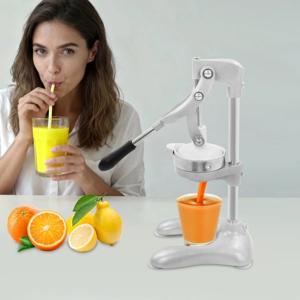 Manuel juicer/citruspresser - Håndpresser - 304 rustfrit stål - Spidst & fladt hoved - Til køkken & juicebar - Sølv