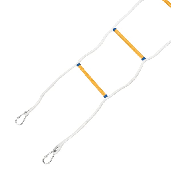 Rebstige - Rednings-/brandflugtsstige - 12 m - Max 200 kg - Med karabiner - Brandfast - Til altan og vindue