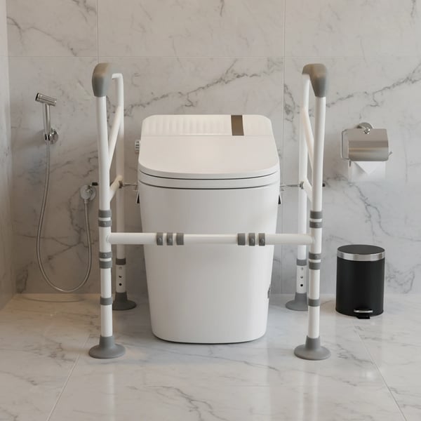 Toiletstøtte - Sikkerhedsramme til toilet - Bæreevne 150 kg - Robust konstruktion - Rørtykkelse 1,2 mm