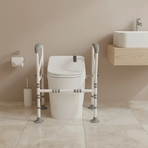 Toiletstøtte - Sikkerhedsramme til toilet - Bæreevne 150 kg - Robust konstruktion - Rørtykkelse 1,2 mm