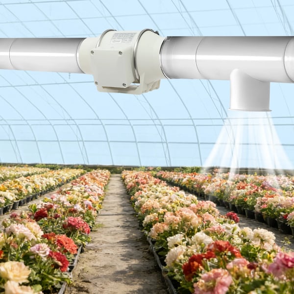 Kanalventilator - In-line kanalventilator - Luftflow 220 m³/h - Diameter Ø 9,5 cm - Effekt 28 W - EU-stik 220 V - Væg- eller kanalmontering - Hvid