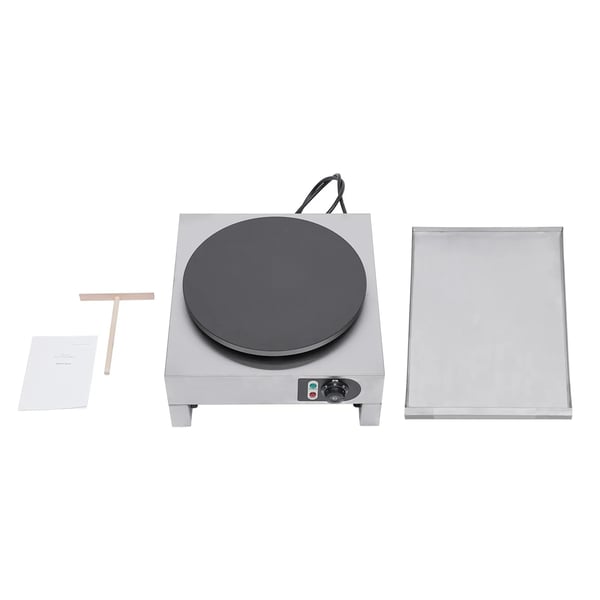 Elektrisk crêpemaker - Non-stick 40 cm Plade - 3 kW - Justerbar 50–300 °C - 220 V 50 Hz - Nem rengøring - Til crêpes & pandekager