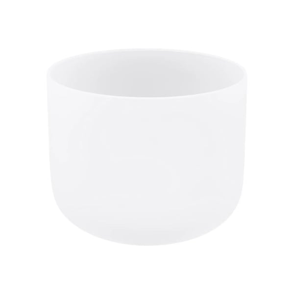 Hjerteformet krystal syngeskål - Frostet kvarts - 20 cm diameter - Perfekt klang - Til meditation - Med gummiring