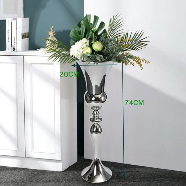 Jernvase - Bordvase - Moderne design - Elektropletteret overflade - Til bryllup & boligindretning - Til blomsterarrangementer - Sølv