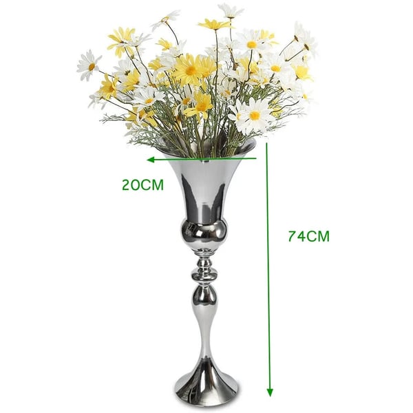 Jernvase - Bordvase - Moderne design - Elektropletteret overflade - Til bryllup & boligindretning - Til blomsterarrangementer - Sølv