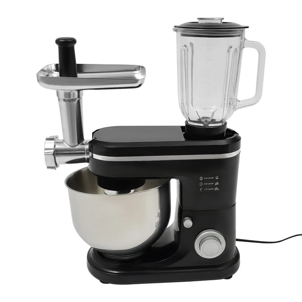 Køkkenmaskine - Røremaskine - 700 W - 6+1 Hastigheder - 6 l Skål - Dejkrog, Piskeris, Fladpisker - Stænkbeskytter - Juicebeholder