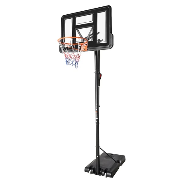 Flytbar basketkurv - Basketstander - Højdejusterbar 1,7–3,0 m - Med 2 hjul - Inde/ude - Gulvmonteret - Sort
