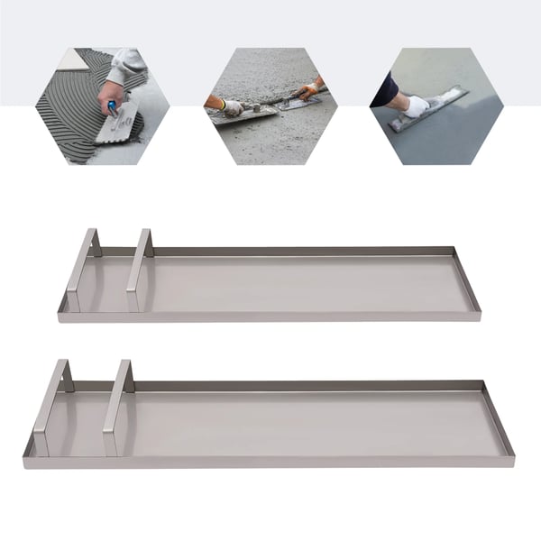 Knæbrætter til beton - glidebrætter - Rustfrit stål - 70×20 cm - 1,2 mm - 50 kg pr. bræt - 2 stk. - Rød