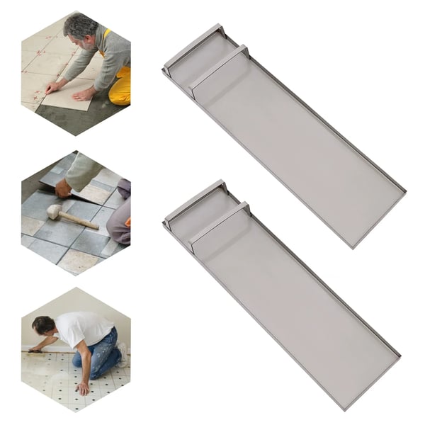 Knæbrætter til beton - glidebrætter - Rustfrit stål - 70×20 cm - 1,2 mm - 50 kg pr. bræt - 2 stk. - Rød