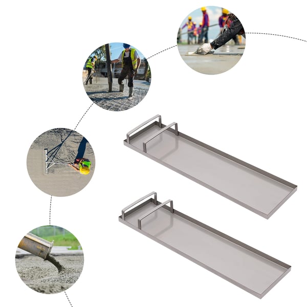 Knæbrætter til beton - glidebrætter - Rustfrit stål - 70×20 cm - 1,2 mm - 50 kg pr. bræt - 2 stk. - Rød