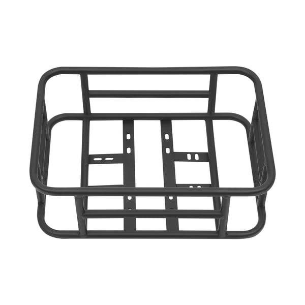 Cykelkurv - Bagagebærerkurv bagpå - Jern - 25 kg bæreevne - 45,5×32,5×15 cm - 16 huller - Passer de fleste MTB og racercykler - Sort
