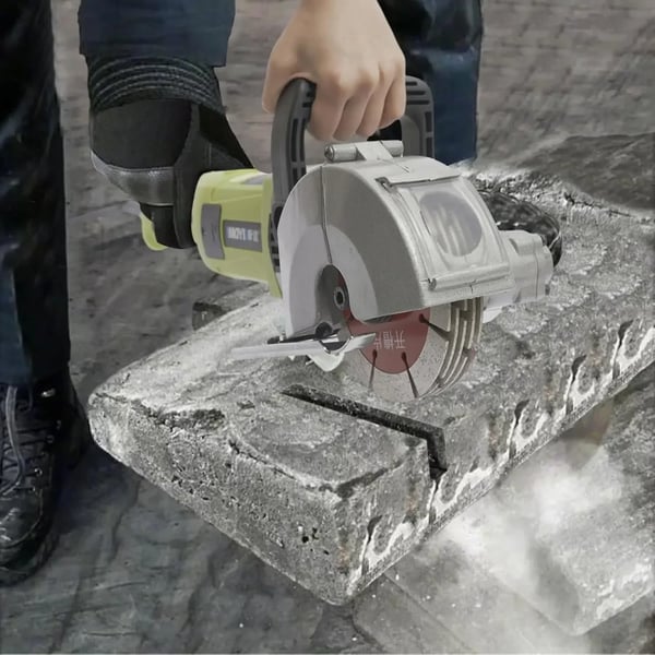 Vægfræser - Rilleskærer/Kanalskærer - 4000 W - 6500 o/min - Til beton og marmor - 5 klinger - EU-stik - Lysegrøn