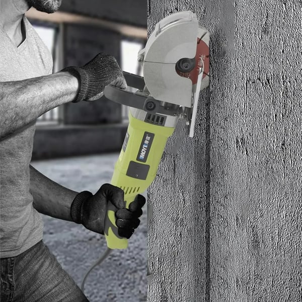 Vægfræser - Rilleskærer/Kanalskærer - 4000 W - 6500 o/min - Til beton og marmor - 5 klinger - EU-stik - Lysegrøn