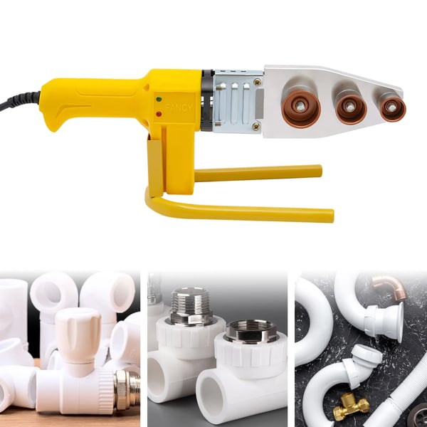 Muffesvejser - PPR/PB/PE Rørsvejsemaskine - 800 W - 6 Svejsehoveder - Konstant Temperatur - Gul