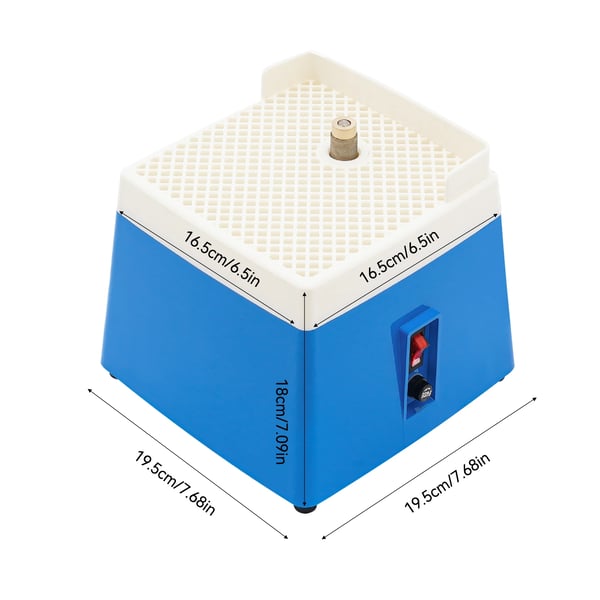 Mini glas slibemaskine - Bordmodel - 65 W - 4200 o/min - 220 V EU-stik - 19,5×19,5×18 cm - Til glas & keramik - Blå