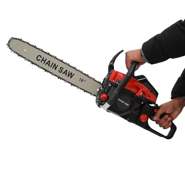 Benzinkædesav - Motorsav - Håndholdt - 58 cm³ - 2,2 kW - Rød