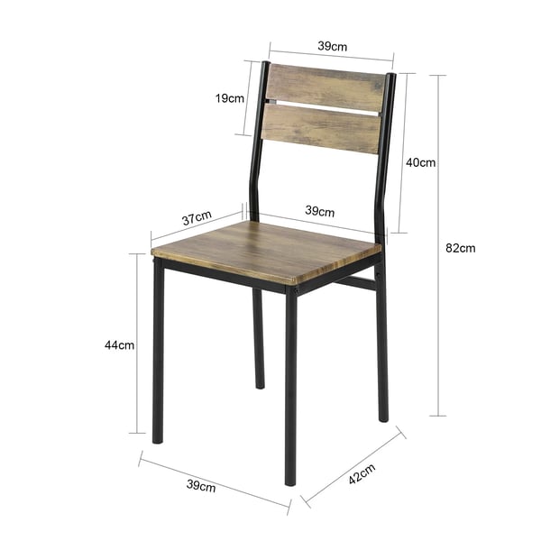 Spisebordsstole i træ - FST72-Nx4 4-pak - Med ryglæn - Moderne minimalistisk - Størrelse 39x42x82 cm - Uden armlæn - Samling kræves - Brun