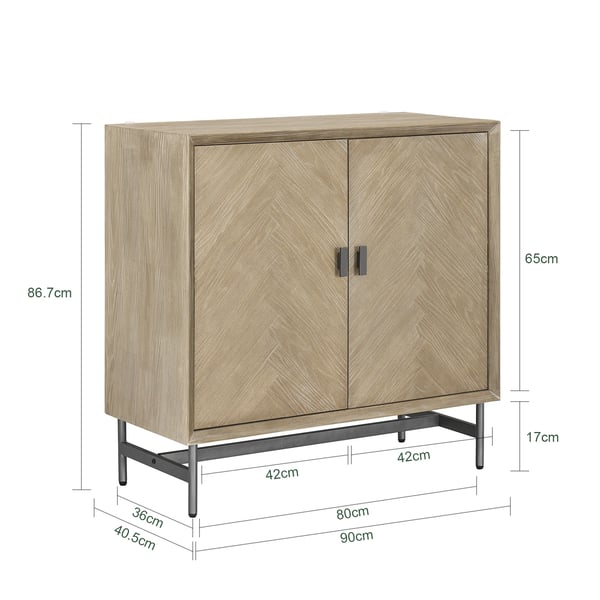 HFSB06-N - Skænk kommode - Træ - Maks belastning 49 kg - Anti-vælt sikring - Fritstående - 90x40,5x86,7 cm - Kaffebrun