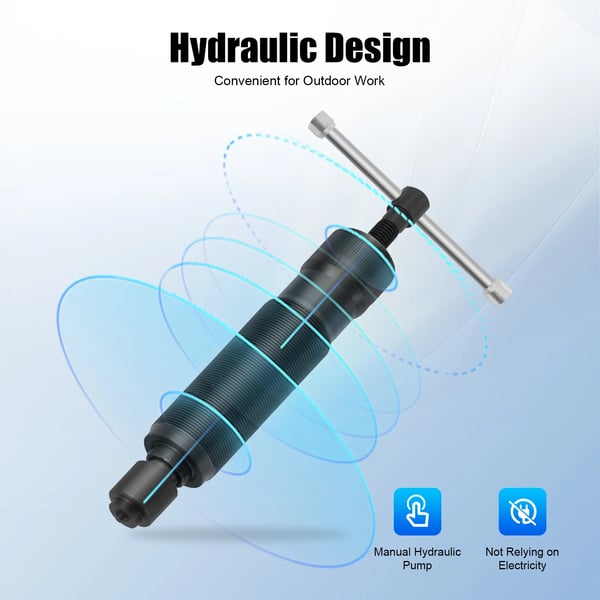 Hydraulisk hjullejeaftrækker - Navaftrækker til bil - 10 t - Til drivaksler - 4/5-boltnav - Boltcirkel 96–125 mm - Rød