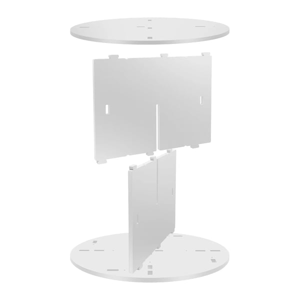 Roterende bogreol - 2‑etagers bogkarussel - 360° drejbar - Diameter 23 cm - PVC, fritstående - Til bøger, legetøj og samlerobjekter - Guld