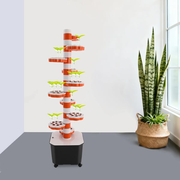 Hydroponisk dyrkningstårn - Vertikalt hydroponisk plantesystem - 10 etager - Med timer - Multifarvet