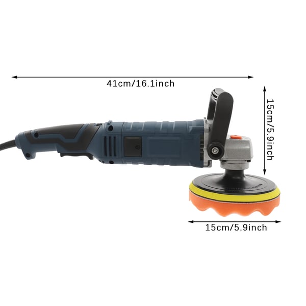 Elektrisk håndholdt polermaskine - Polerer/slibemaskine - 1580 W - 220–240 V - 7 gear, variabel hastighed - 500–3300 rpm