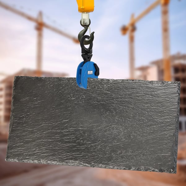 Pladeløfter - Løfteklemme til plader - 2 t bæreevne - Kæbeåbning 0–25 mm - CE-certificeret - 38×17×7 cm - Blå