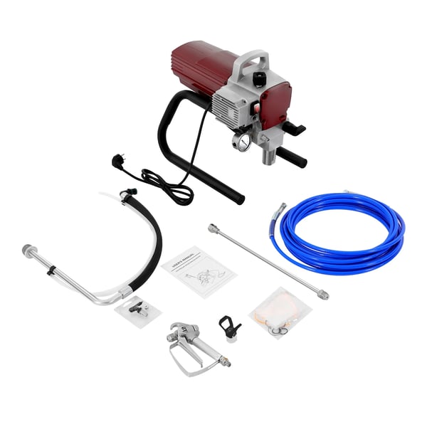 Airless malesprøjte - Sprøjtepistol - Effekt 1800 W - Elektrisk - Justerbart tryk - Maks. flow 1,8 l/min - Spænding 220 V 50 Hz - Rustfrit stål