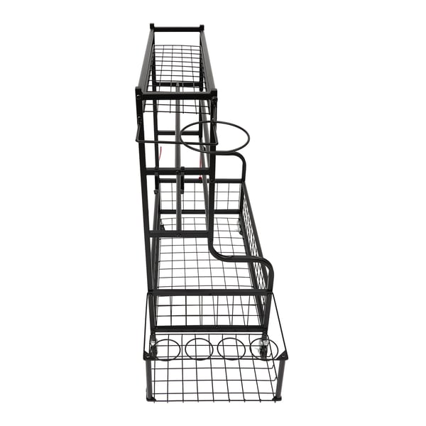 Sportsudstyr Opbevaringsstativ - Opbevaringsreol - Universelle hjul - Kroge - Stabelbar - Jern - Multianvendelig - 102 x 40 x 93 cm - Sort