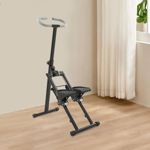 Stepperi kotikuntoiluun - Pystysuuntainen kiipeilylaite - Taitettava - Käsikaide - Enint. 100 kg - 41×78×133,5 cm - Musta
