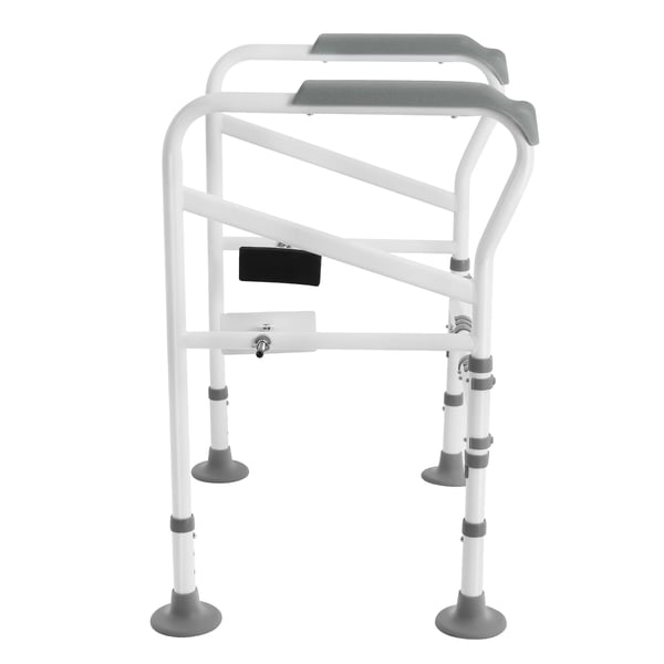 Toiletstøtte - Toilet armlæn med ben - Bæreevne 150 kg - Justerbar højde 25–30 cm - Skridsikre fodplader Ø10 cm - Kulstål & gummi