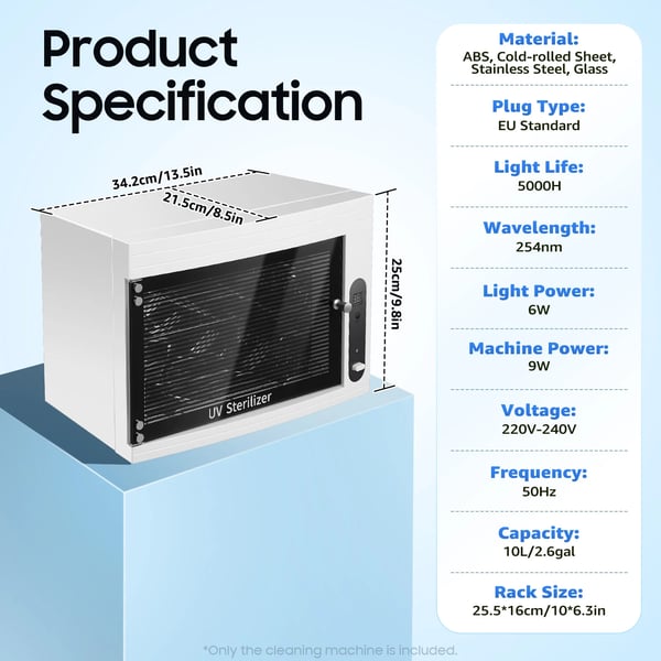 UV-sterilisator til negleværktøj - Steriliseringsboks - Ultraviolet lys - 220 V - 5 W - Kapacitet <60 l - Hvid