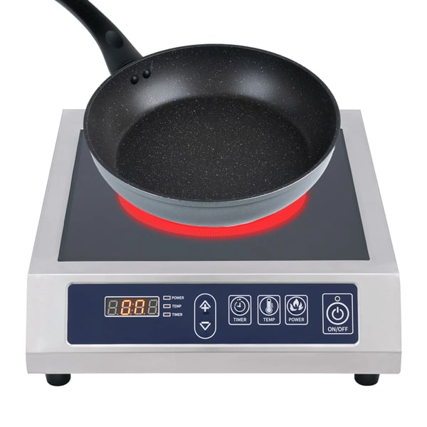 Induktionskogeplade - Bordmodel/Induktionskomfur - 3500 W - 23 cm - Digitalt display - Glaskeramisk plade - Professionel - Enkeltzone