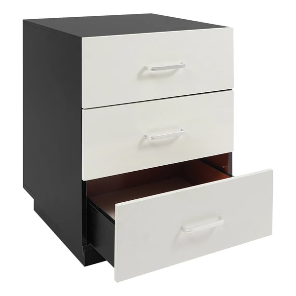 Sengebord - Natbord - 3 Skuffer - 40x40x58 cm - Moderne marokkansk design - Rummelig opbevaring - Hvid