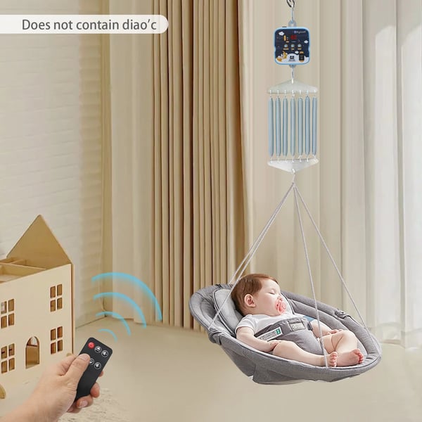 Controller til babygynge - Elektrisk fjedervugge-motor - 9 niveauer - Justerbar timer - Op/ned-bevægelse - 7 fjedre - 0–12 mdr - Blå