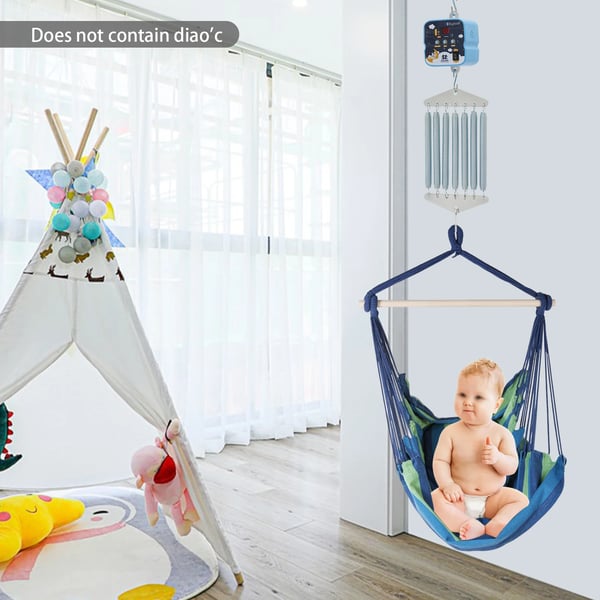 Controller til babygynge - Elektrisk fjedervugge-motor - 9 niveauer - Justerbar timer - Op/ned-bevægelse - 7 fjedre - 0–12 mdr - Blå