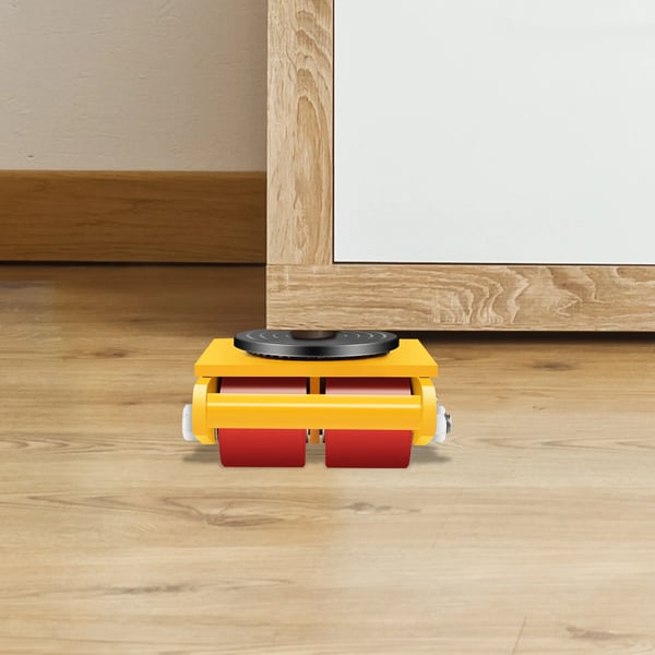 Maskinruller - Dolly - Heavy Duty - Kapacitet 6 ton - Til industriudstyr - Legeret stål - Gul