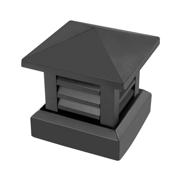 Skorstenhætte - Skorsten afdækning - Firkantet - Aluminiumlegering - Passer ≤25,5×25,5 cm - Top 27×27 cm - Sort